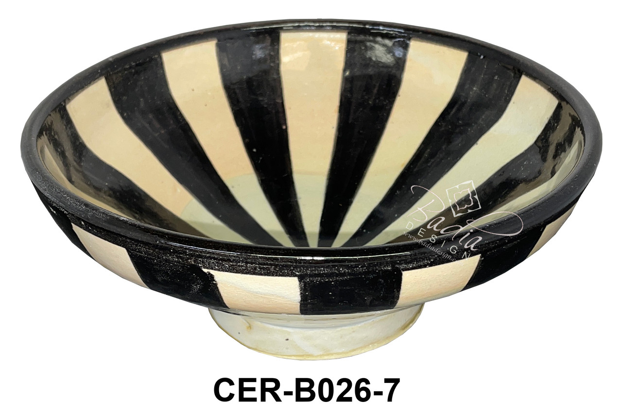 8 1/2 Inch Wide Multi-Color Hand Painted Ceramic Bowls - CER-B026