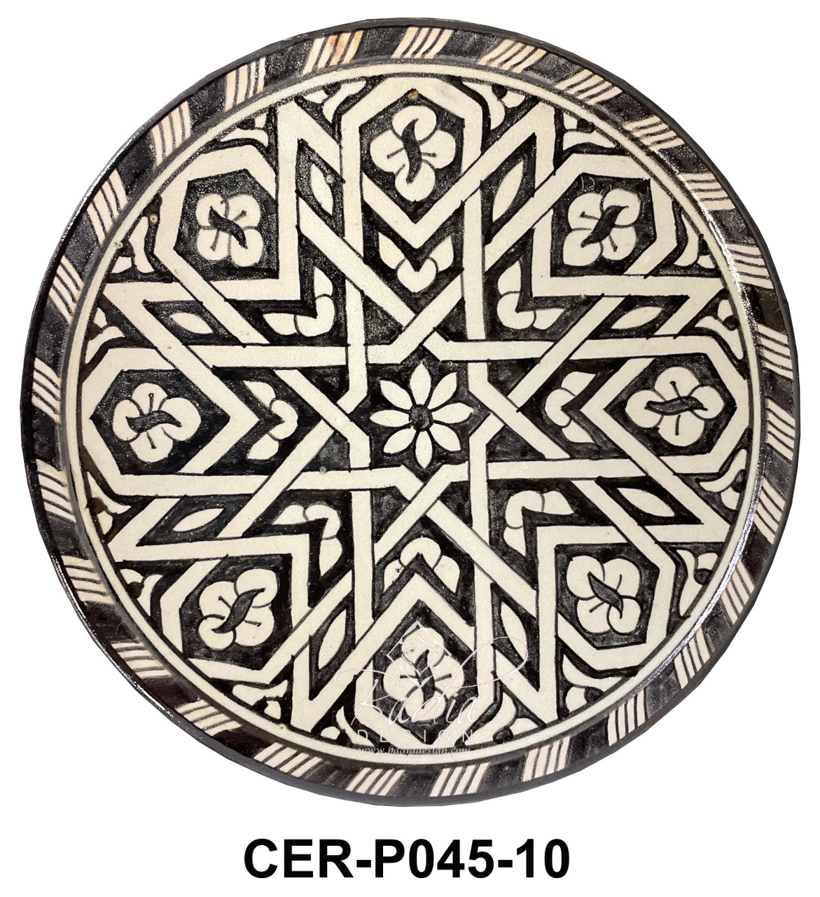 9 Inch Wide Hand Painted Multi-Color Ceramic Plates - CER-P045