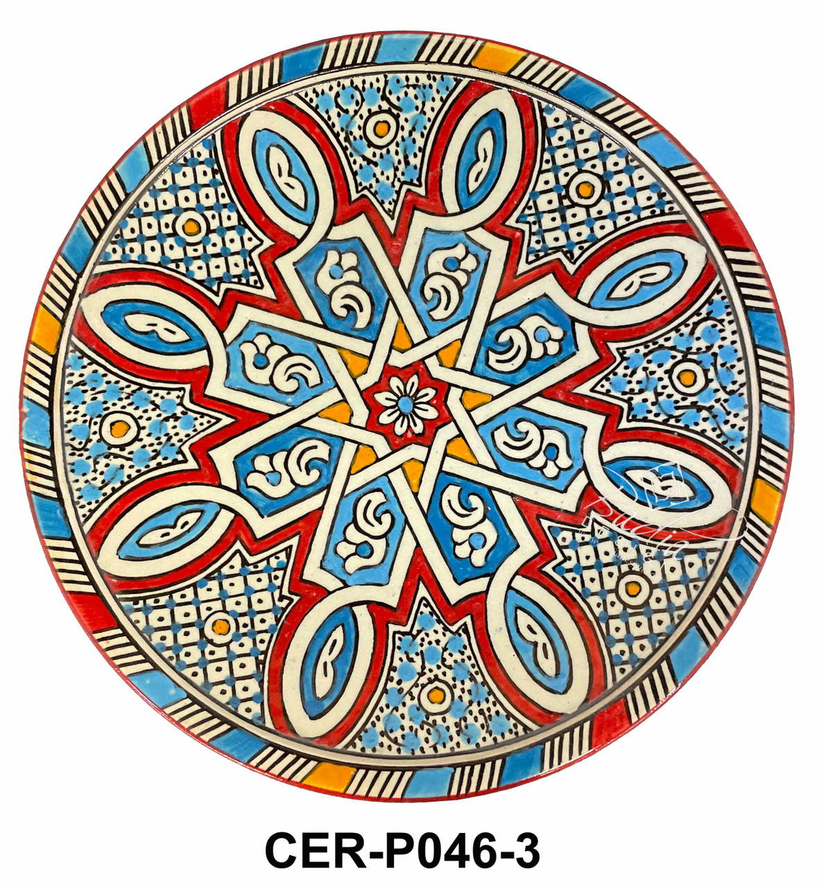 11 Inch Wide Hand Painted Multi-Color Ceramic Plates - CER-P046