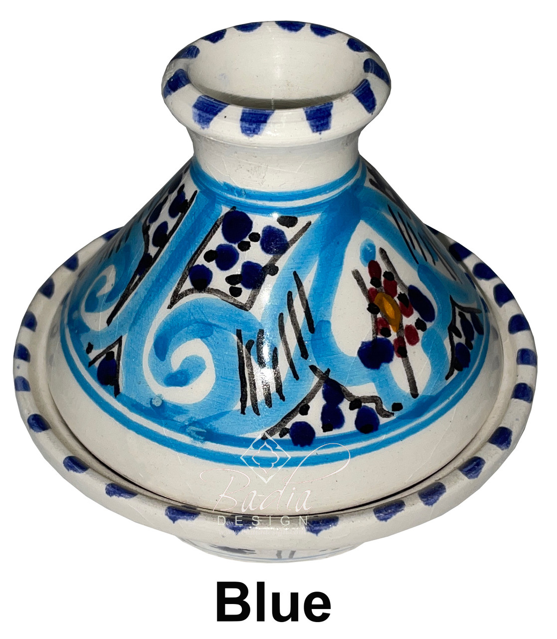 Small Colorful Hand Painted Ceramic Tajine  - TJ118