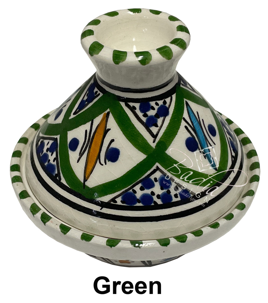 Small Colorful Hand Painted Ceramic Tajine  - TJ118