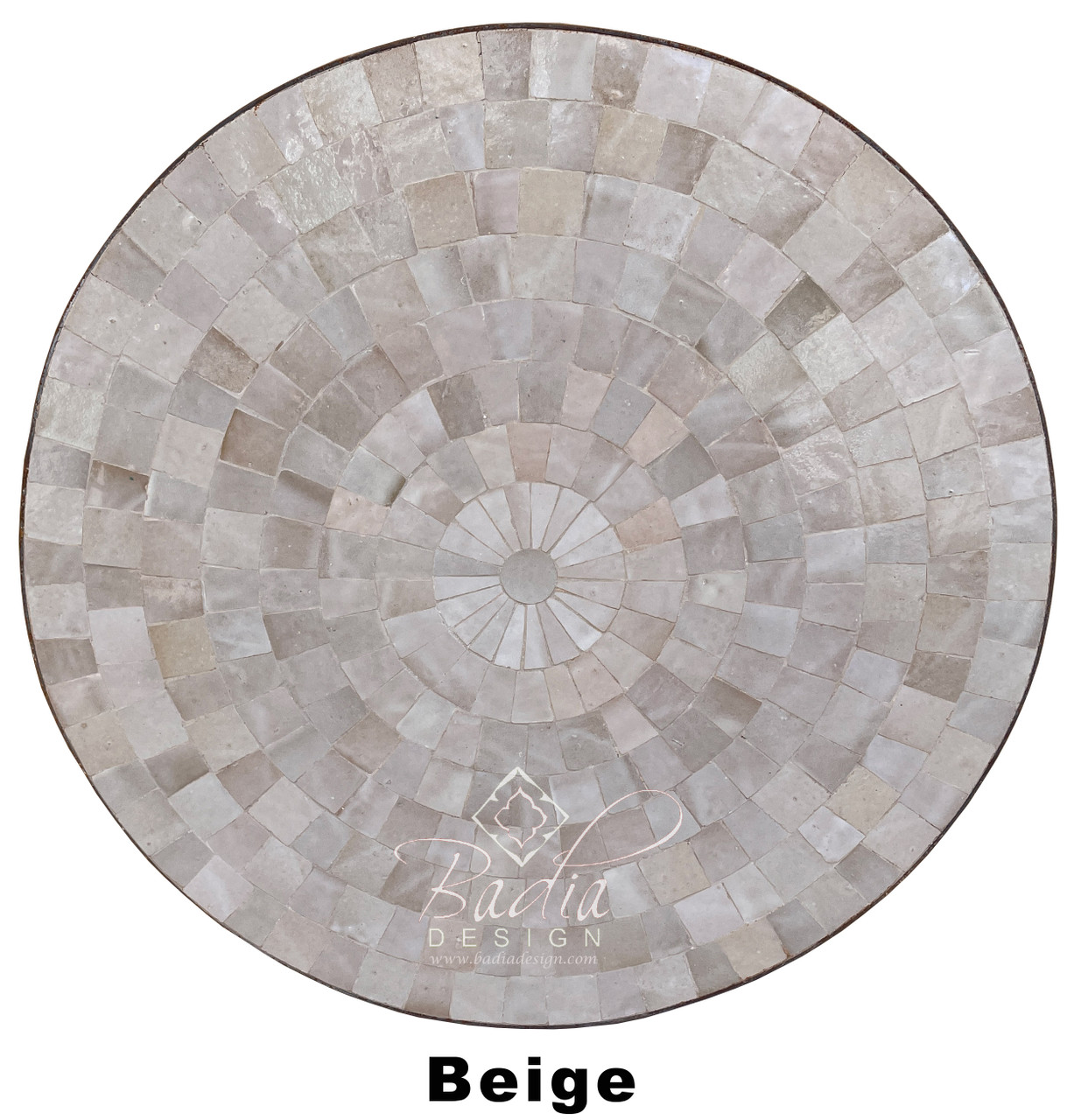 24 Inch Round Solid Color Tile Table Tops - MTR559