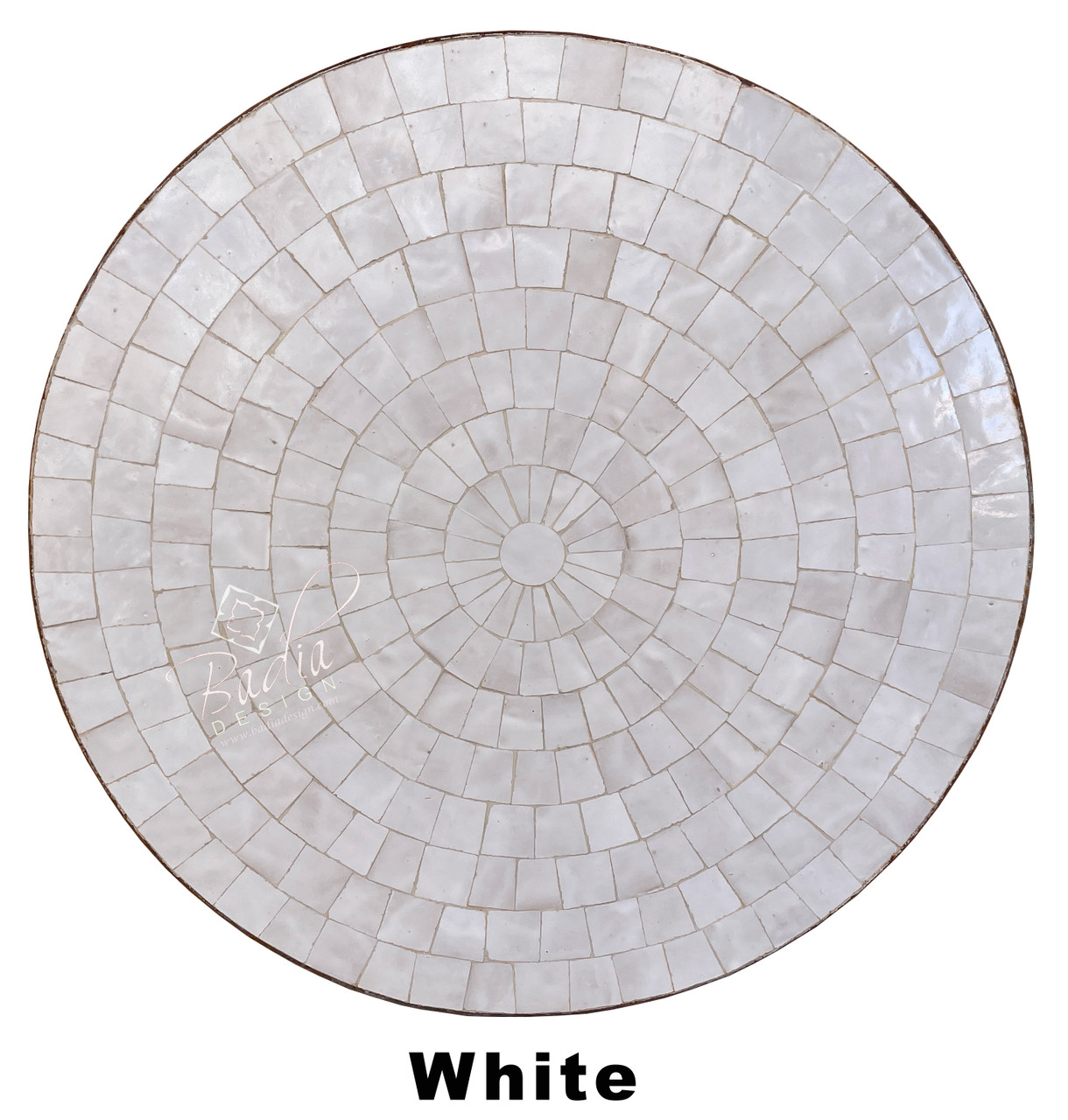 24 Inch Round Solid Color Tile Table Tops - MTR559