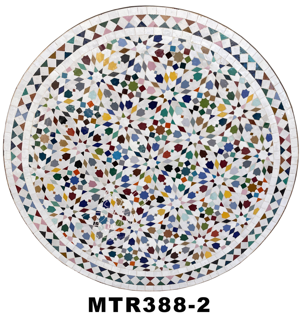 32 Inch Multi-Color Intricately Designed Tile Table Top - MTR388