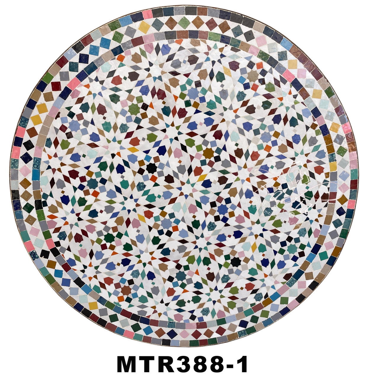 32 Inch Multi-Color Intricately Designed Tile Table Top - MTR388