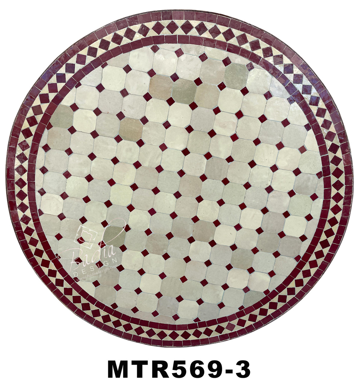 32 Inch Multi-Color Ceramic Tile Table Tops - MTR569