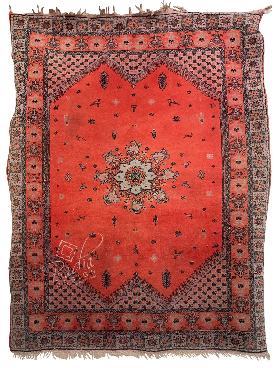 Red Multi-Color Handwoven Berber Rug - R039