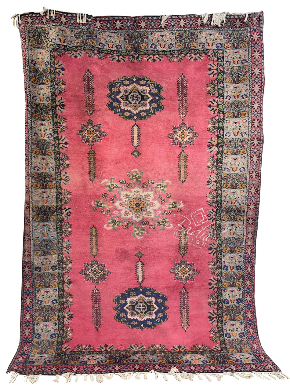 Large Red Multi-Color Handwoven Berber Rug - R040