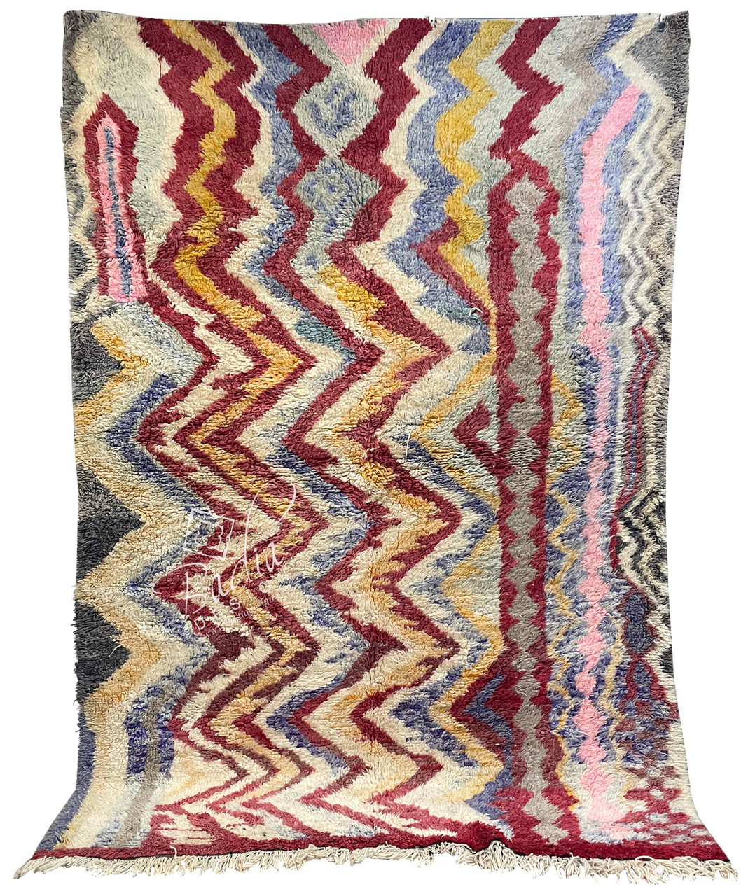 Multi-Color Shaggy Moroccan Berber Rug - R045