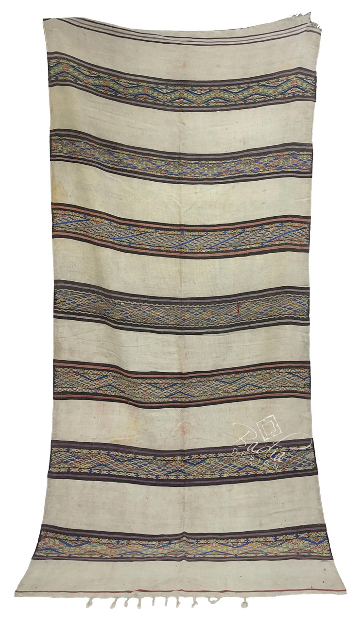 Beige Multi-Color Authentic Moroccan Kilim Rug - R0227