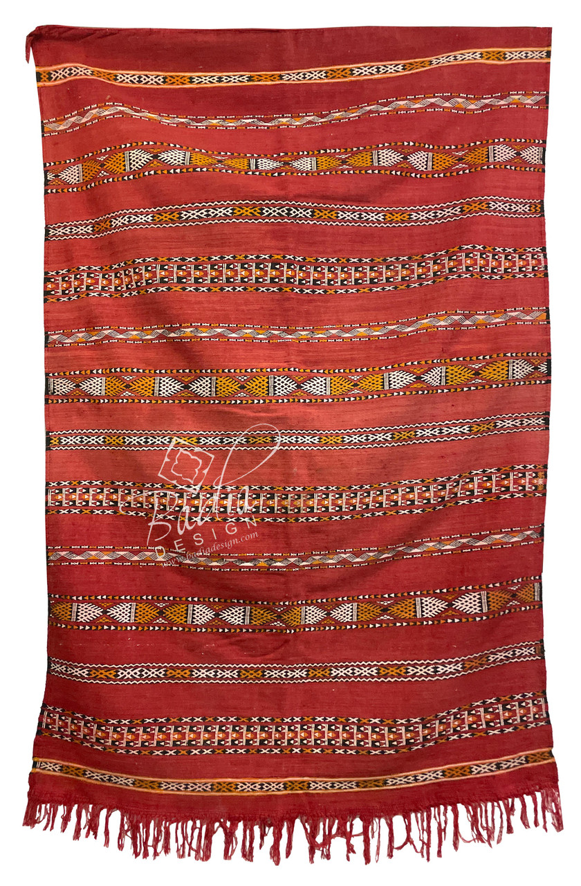 Red Multi-Color Authentic Moroccan Kilim Rug - R0228