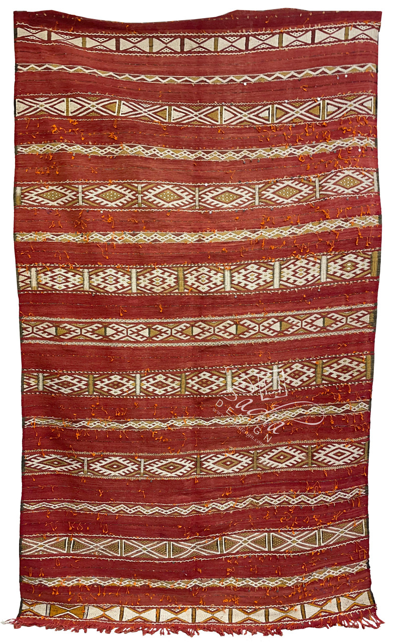 Red Multi-Color Moroccan Kilim Rug - R0237