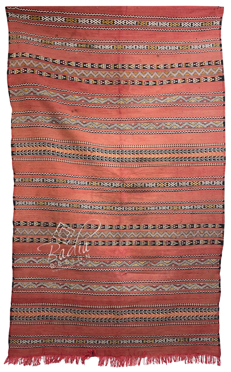Red Multi-Color Traditional Moroccan Kilim Rug - R0244