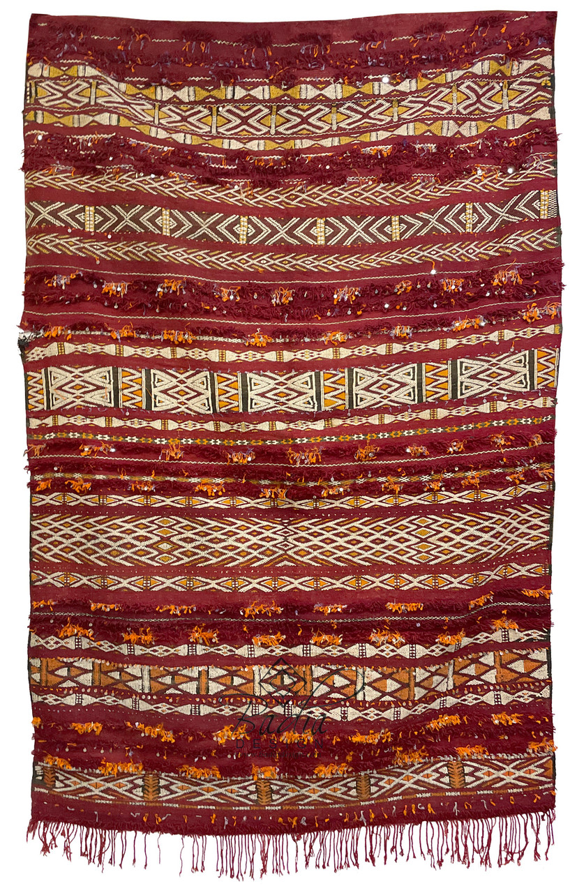 Red Multi-Color Traditional Moroccan Kilim Rug - R0245