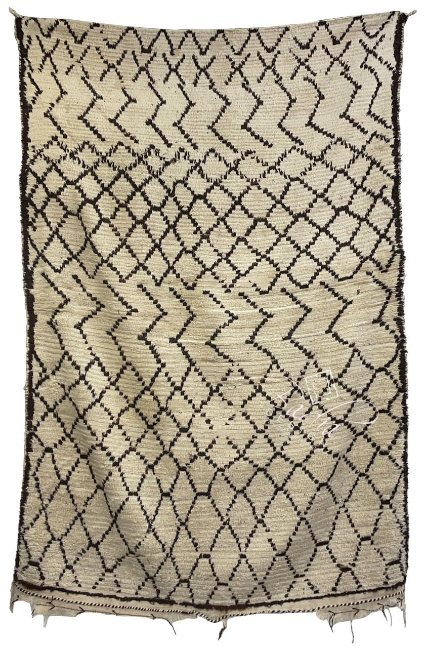 Beige and Brown Moroccan Berber Rug - R0166