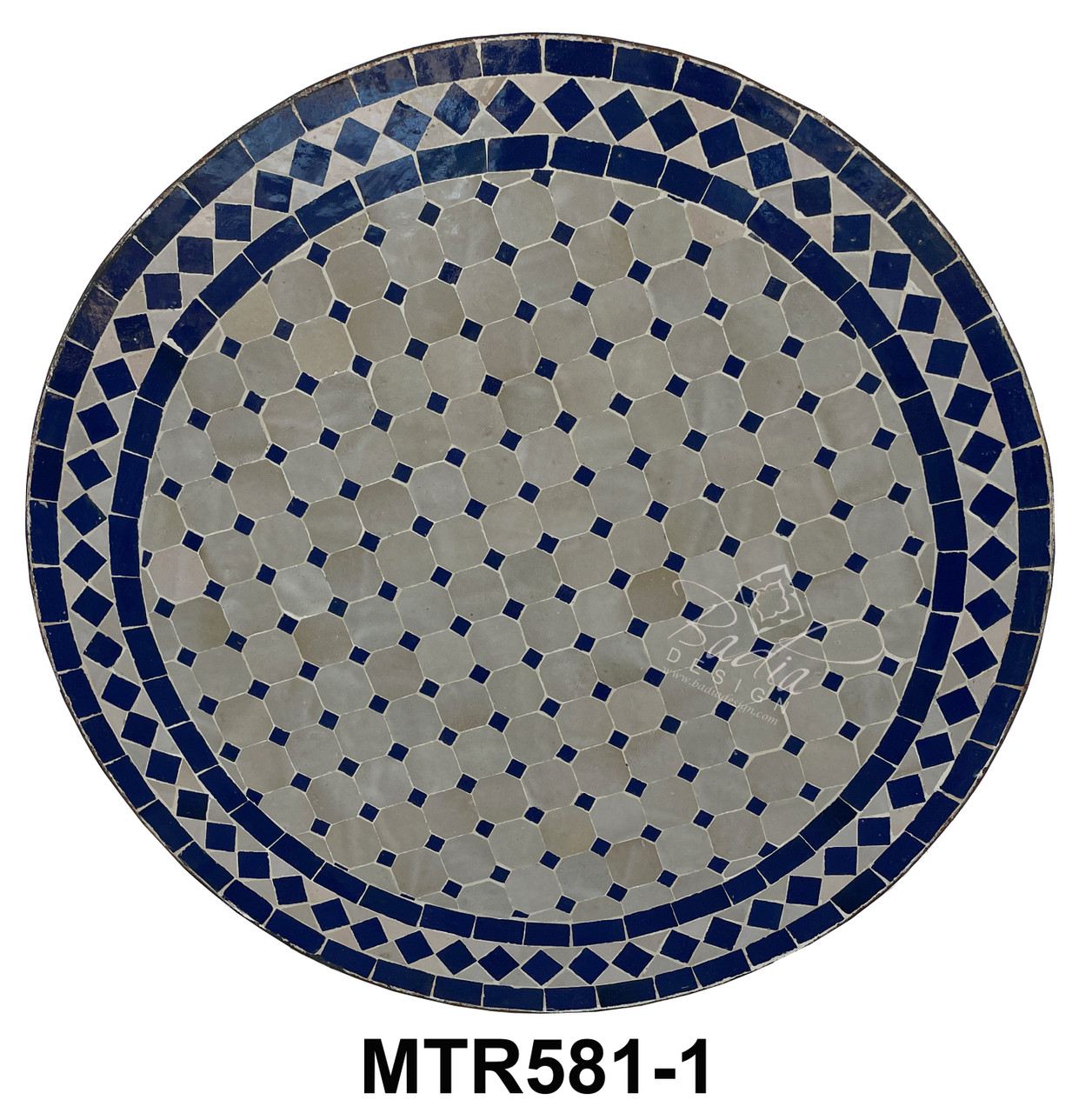 24 Inch Round Multi-Color Tile Table Top - MTR581