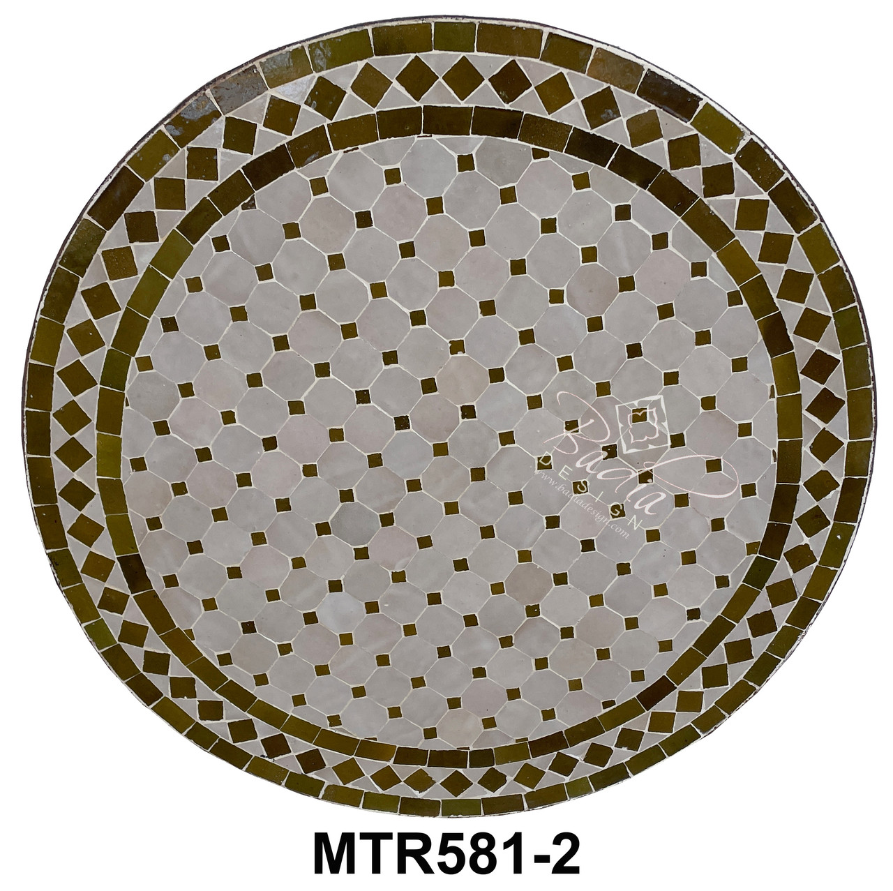 24 Inch Round Multi-Color Tile Table Top - MTR581