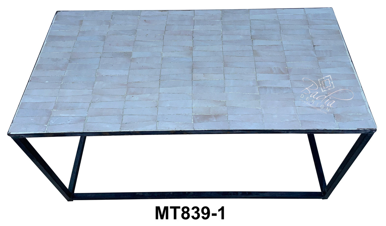 40" W x 20"  H - Rectangular Shaped Tile Coffee Table - MT839
