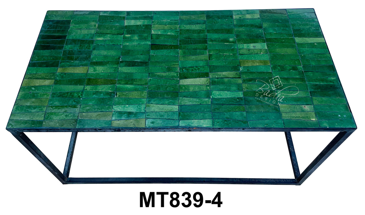 40" W x 20"  H - Rectangular Shaped Tile Coffee Table - MT839