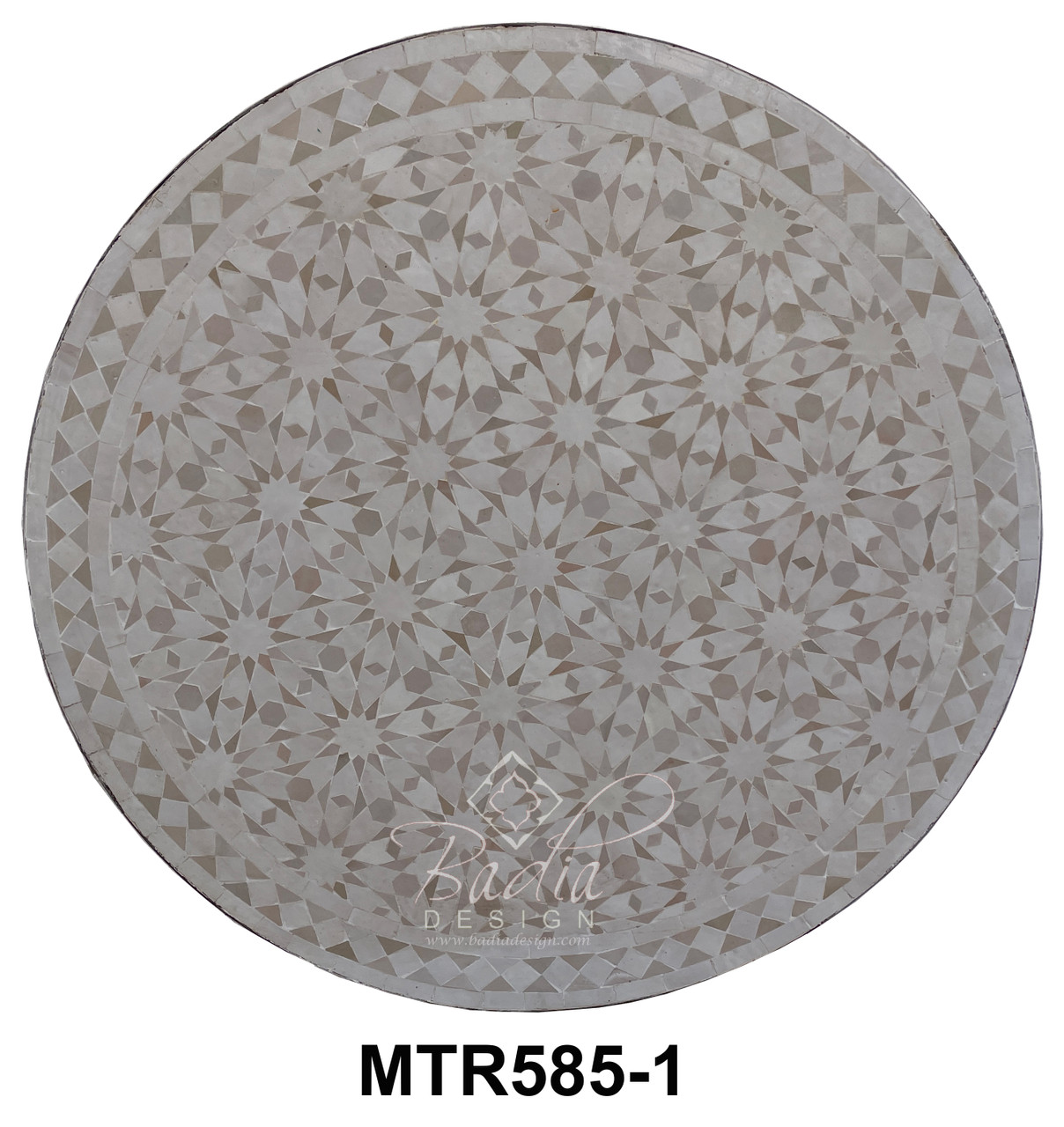 36 Inch Intricately Designed Round Tile Table Top - MTR585