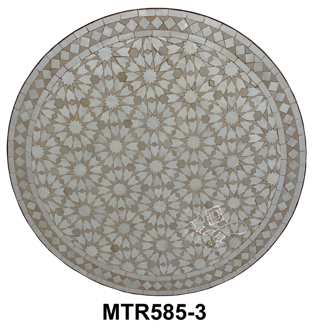 36 Inch Intricately Designed Round Tile Table Top - MTR585