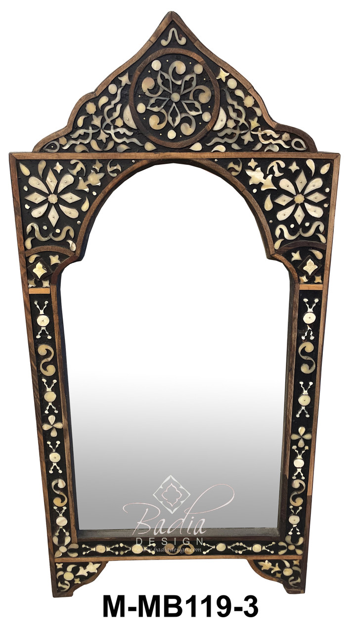 Rectangular Shaped Camel Bone and Wood Mirrors - M-MB119