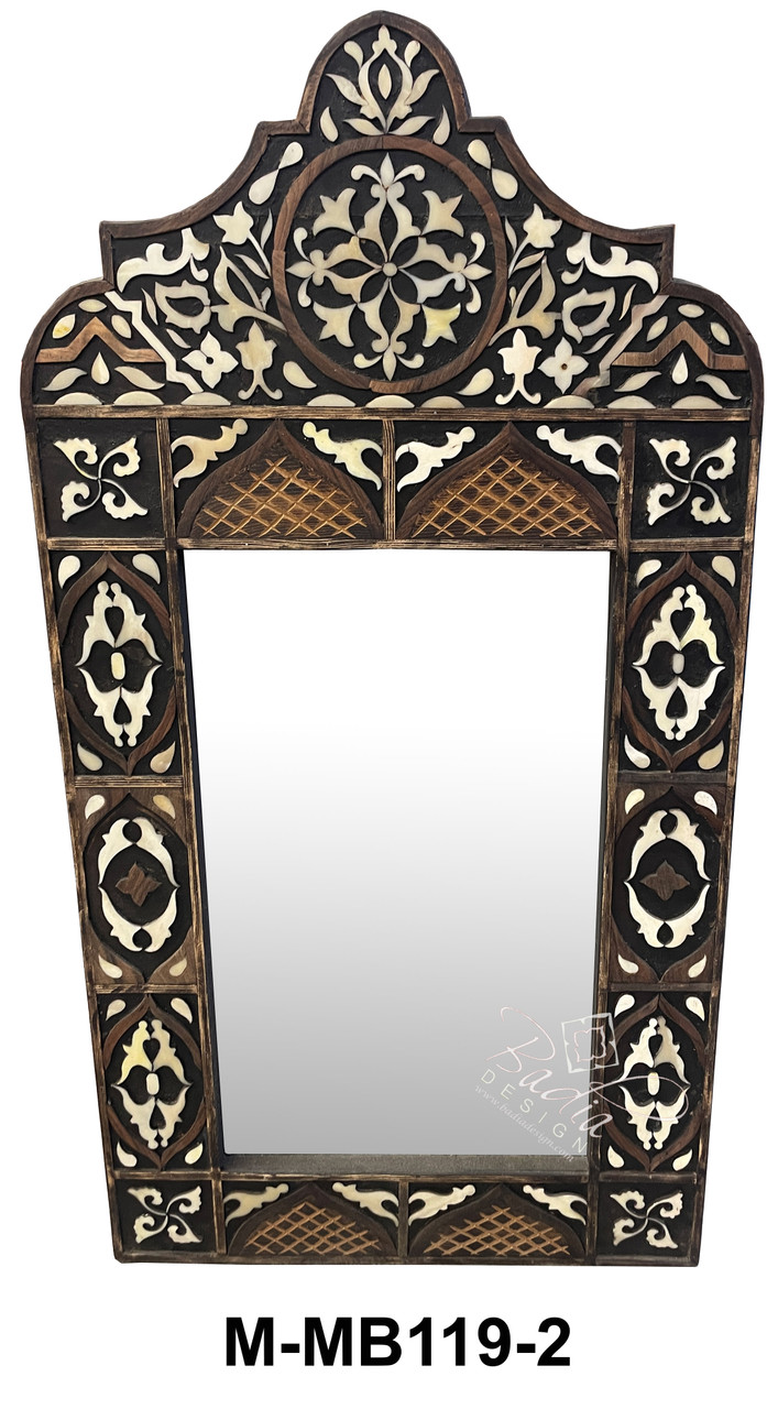 Rectangular Shaped Camel Bone and Wood Mirrors - M-MB119