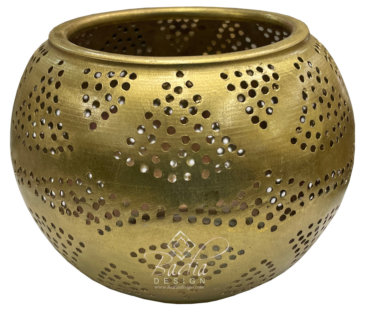 Brass Hand Punched Candle Holder - HD315