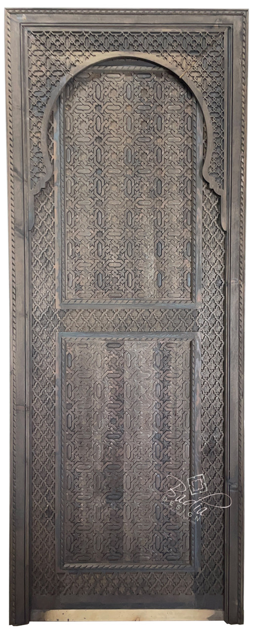 Traditional Moroccan Carved Wood Door - CWD063