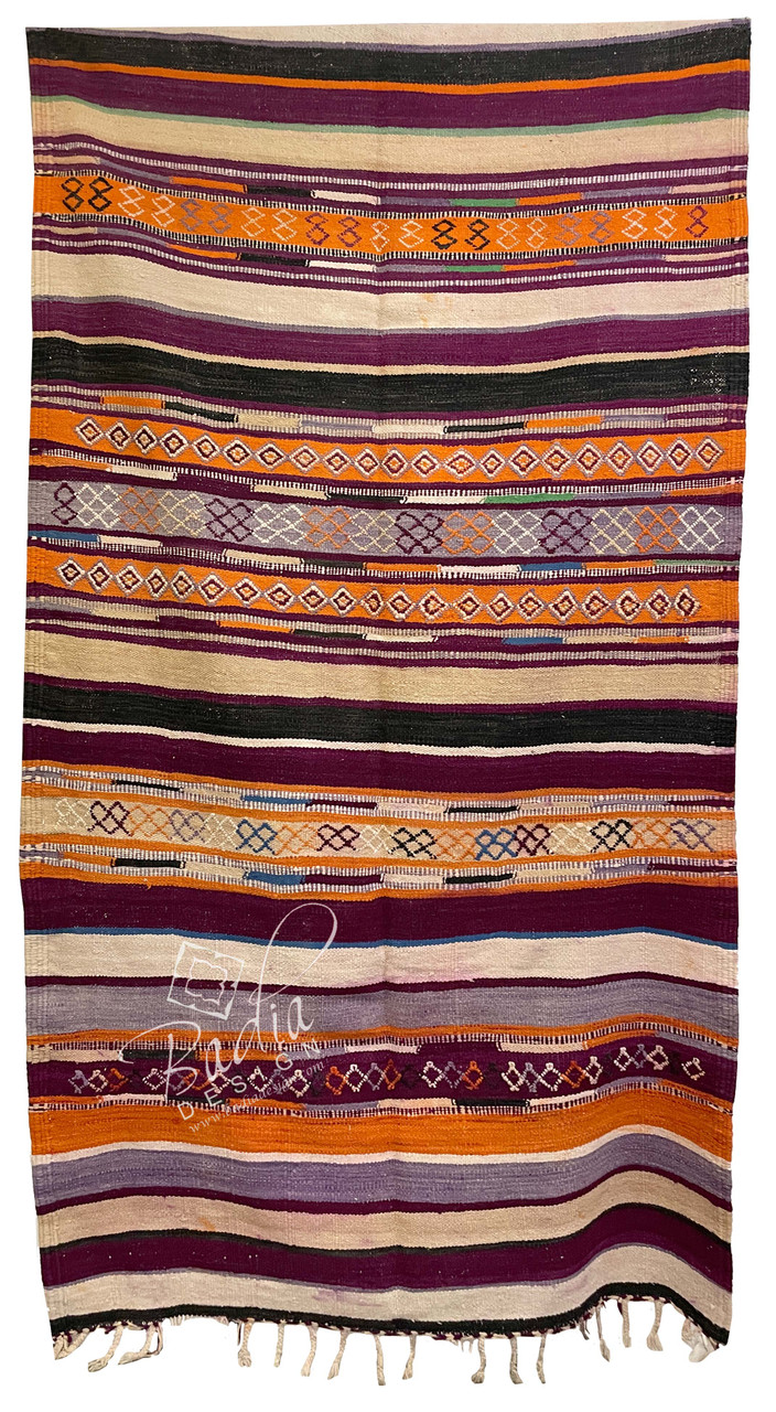 Multi-Color Berber Rug with Tribal Designs - R0317