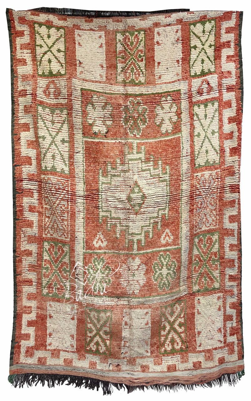 Vintage Red Multi-Color Moroccan Tribal Rug - R0323