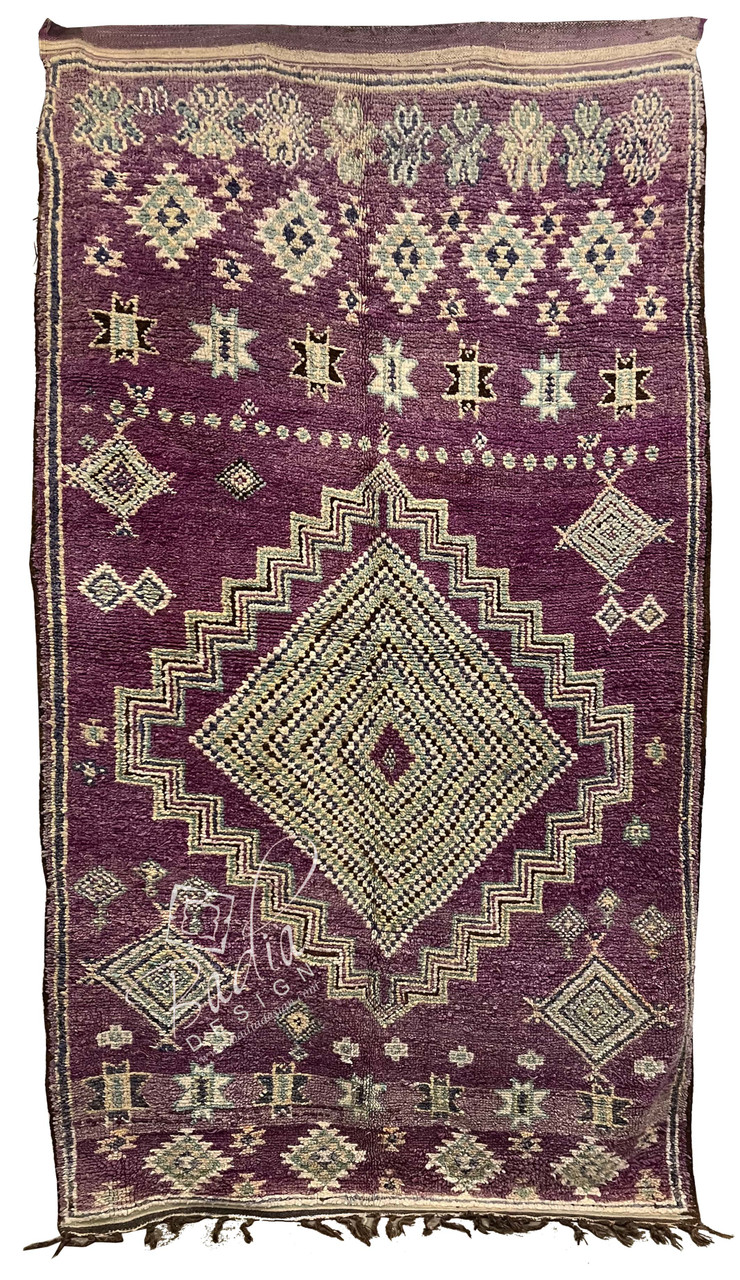 Purple Moroccan Handmade Tribal Area Rug - R0129