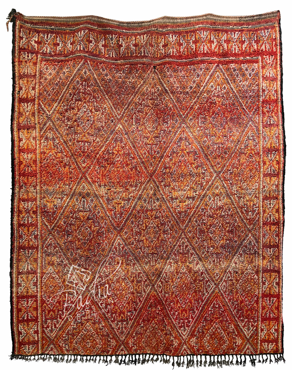 Red Multi-Color Moroccan Handmade Tribal Area Rug - R0150