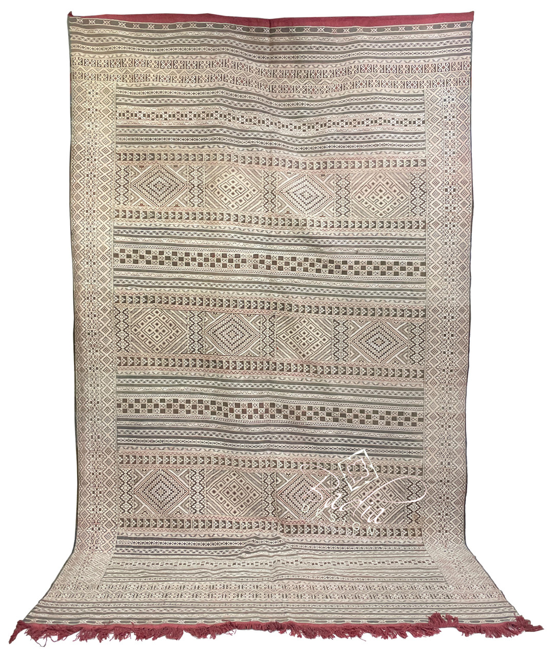 Gray Multi-Color Handmade Moroccan Kilim Rug - R0286