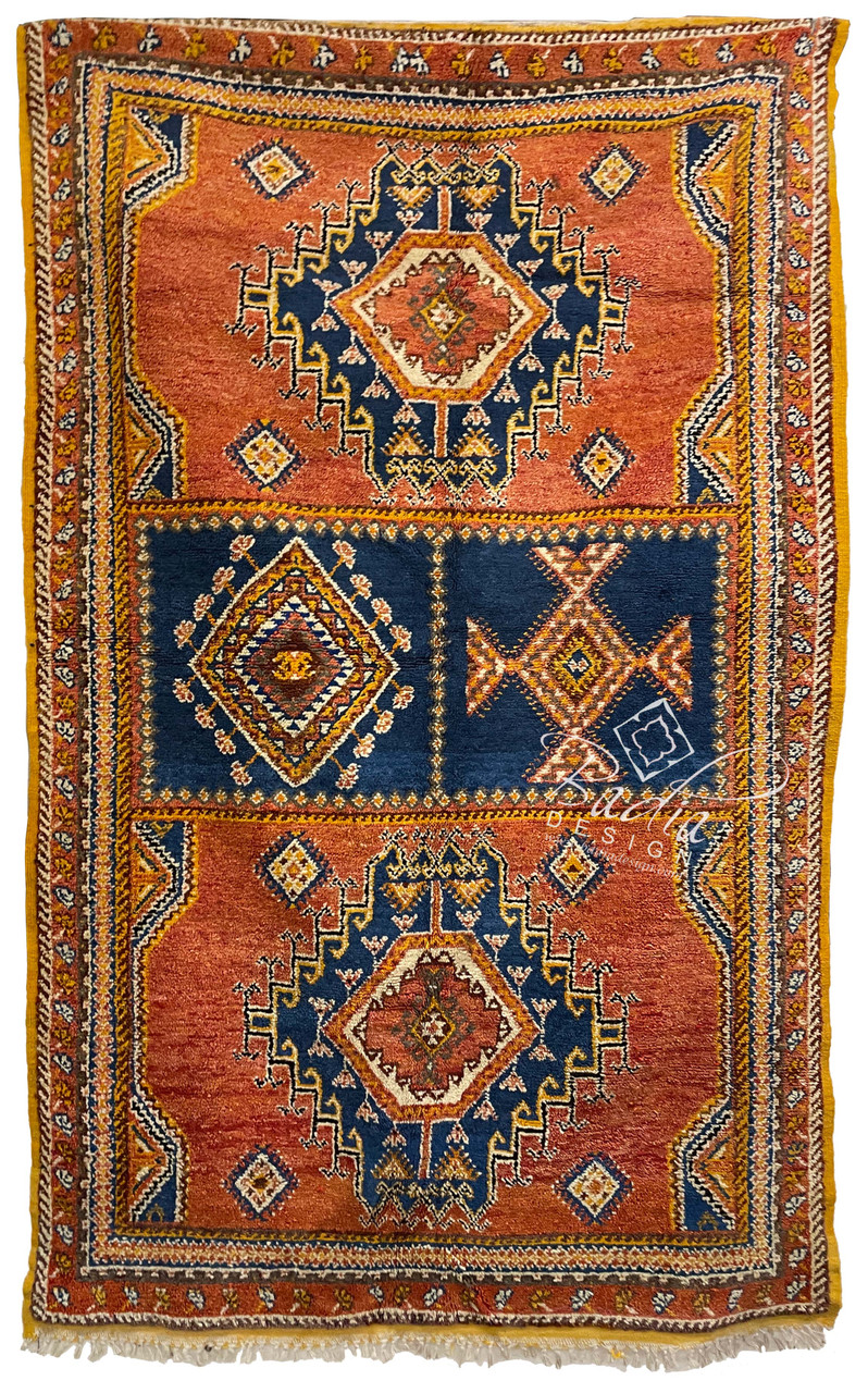 Small Multi-Color Moroccan Handmade Tribal Area Rug - R0292