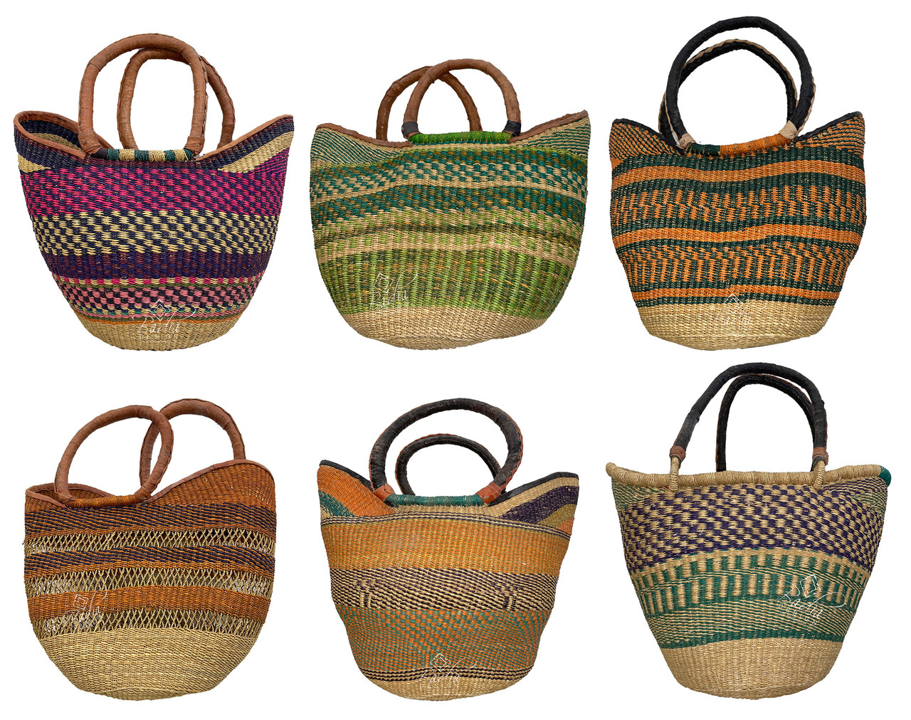 African Handwoven Straw Bags - HB041