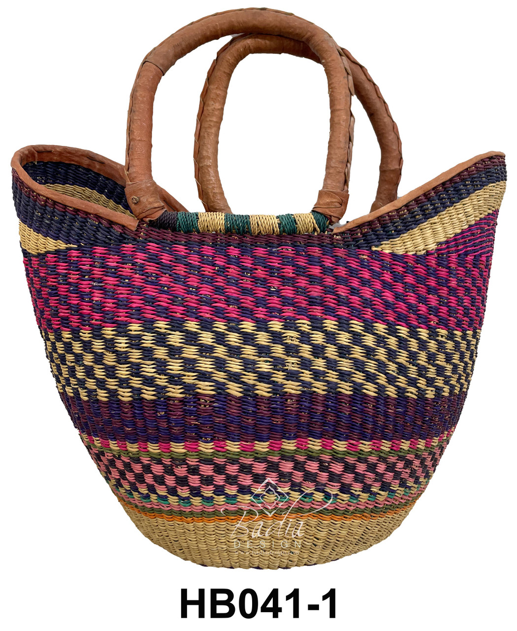 African Handwoven Straw Bags - HB041