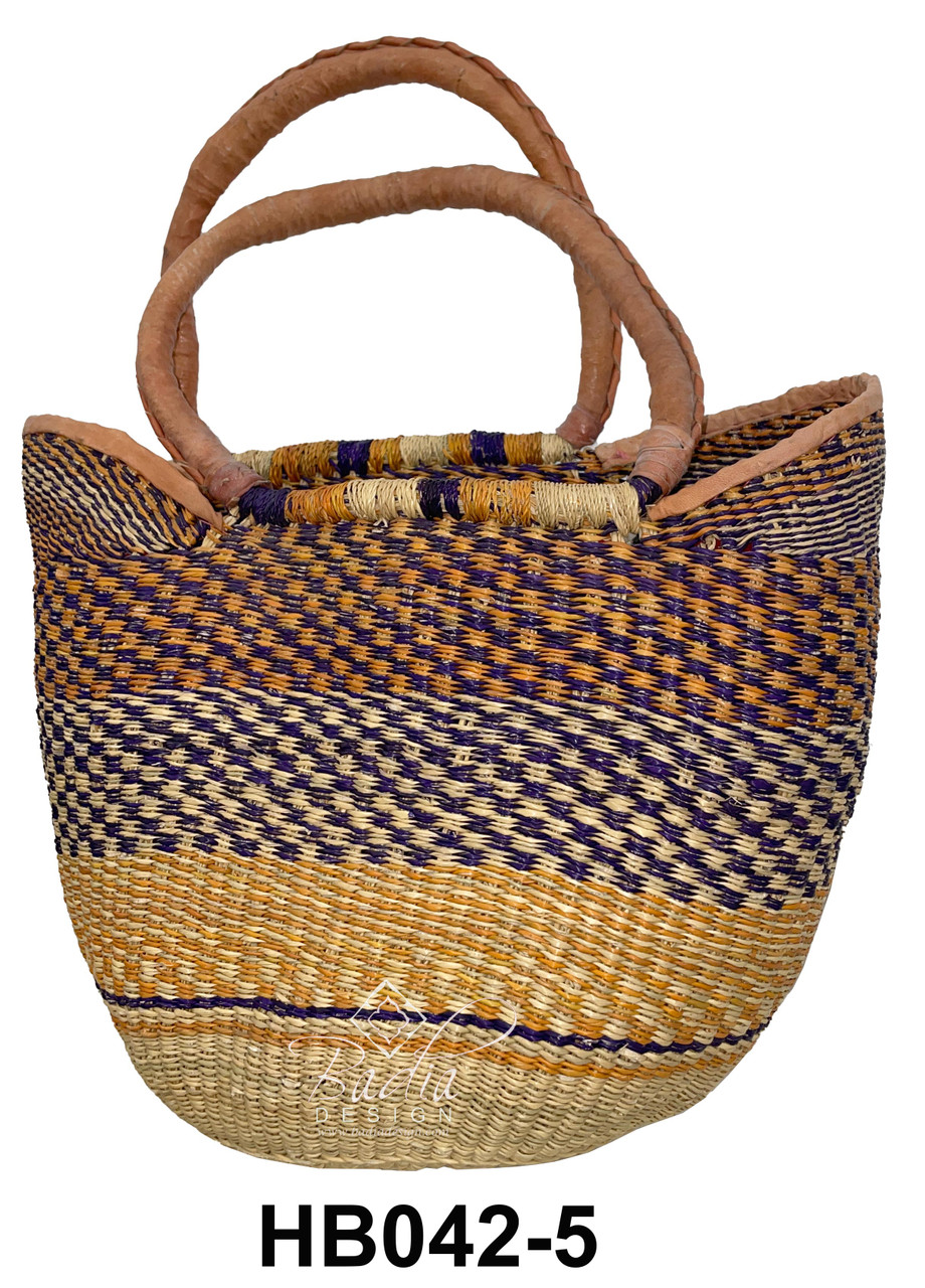 African Handwoven Straw Bags - HB042
