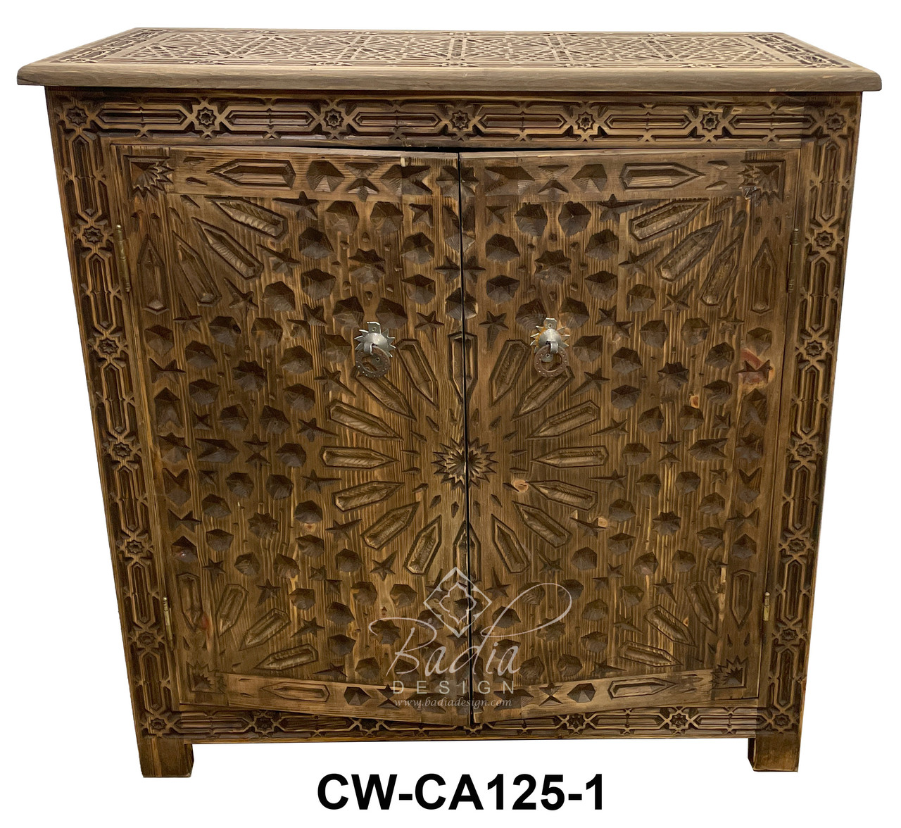 Hand Carved Wooden Storage Cabinets - CW-CA125