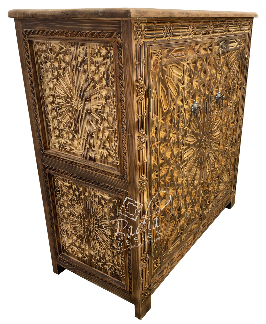Hand Carved Wooden Storage Cabinets - CW-CA125