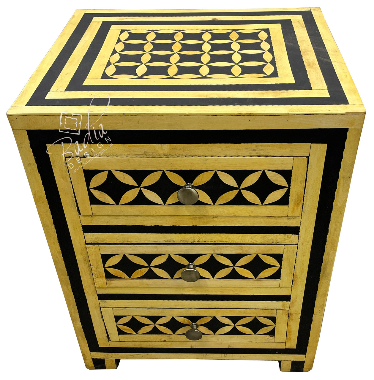 Small Yellow Moroccan Nightstand - MB-CA082