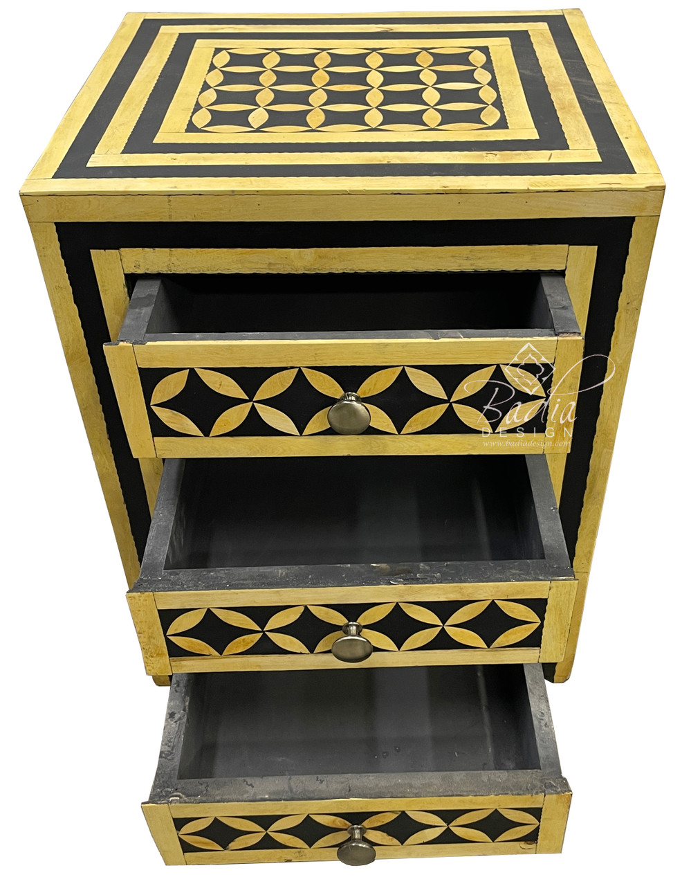 Small Yellow Moroccan Nightstand - MB-CA082