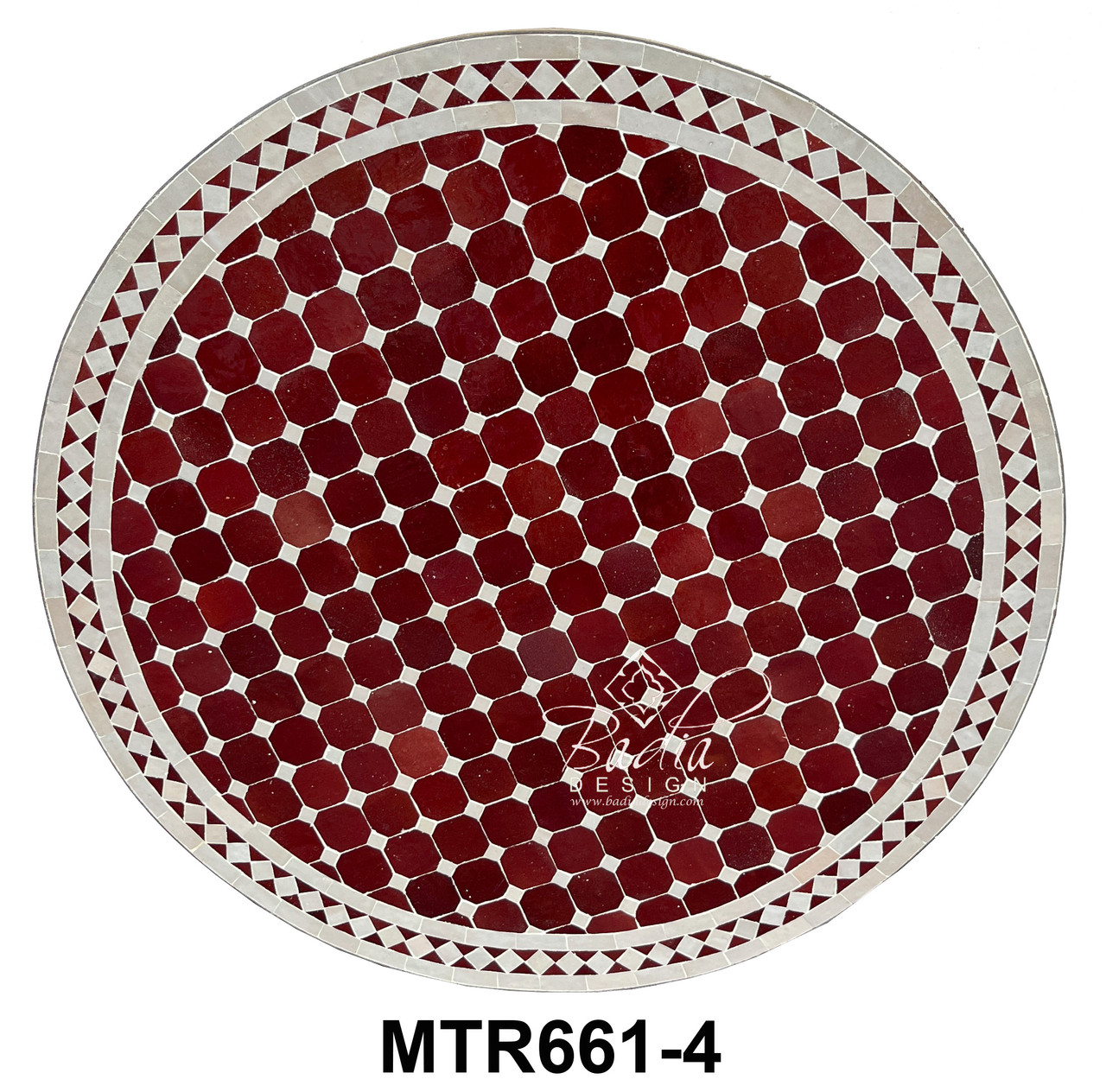36 Inch Multi-Color Round Tile Table Top - MTR661
