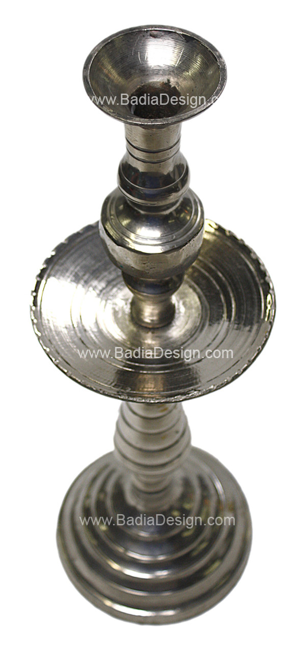 Tall Vintage Silver Candle Holder - HD043