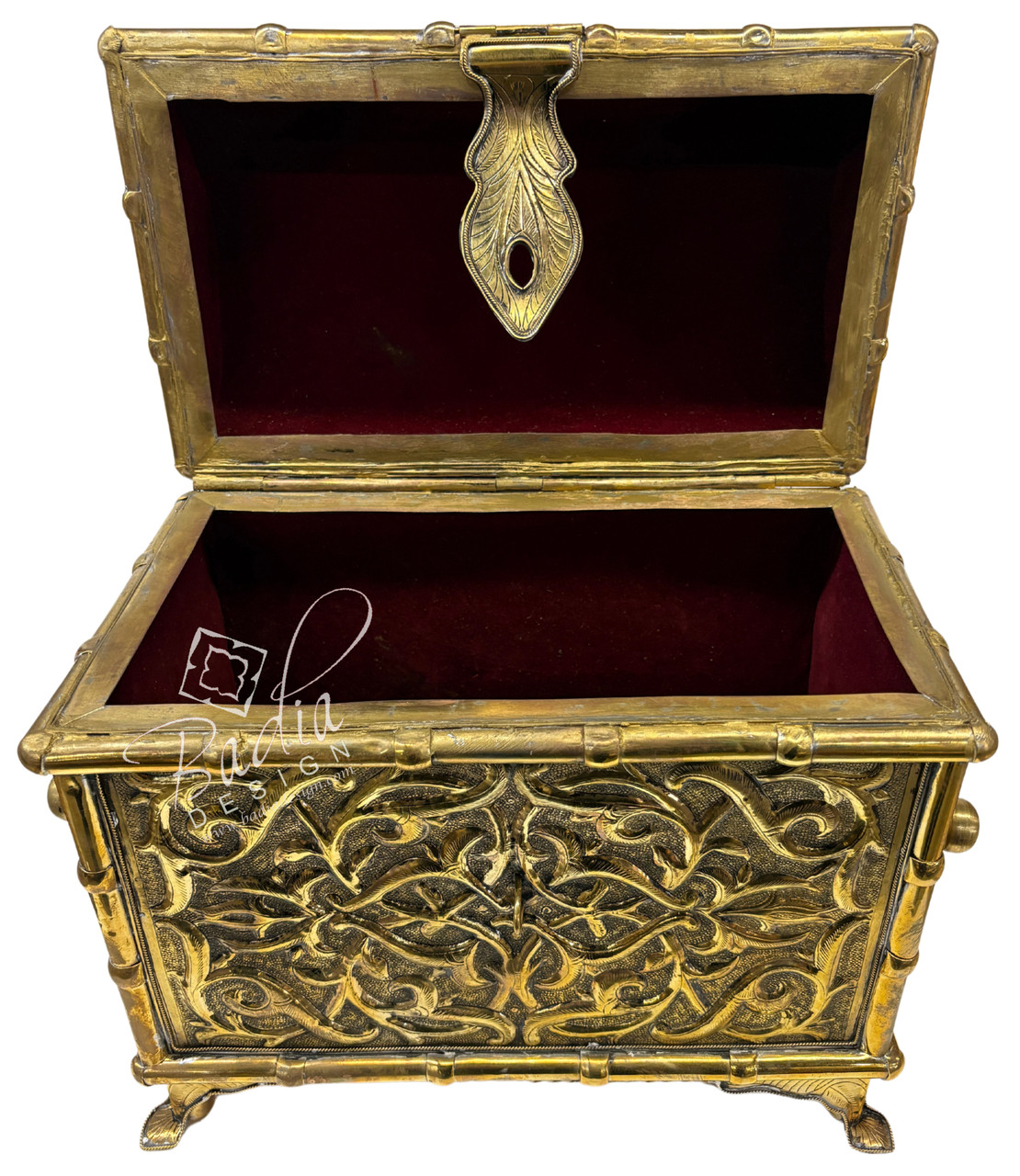 Large Moroccan Brass Treasure Chest from Badia Design Inc.