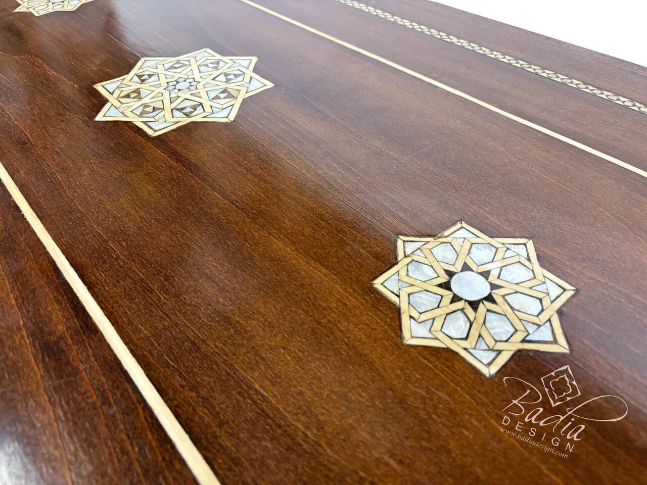 Hand Designed Wooden Inlaid Executive Desk - CW-CA028