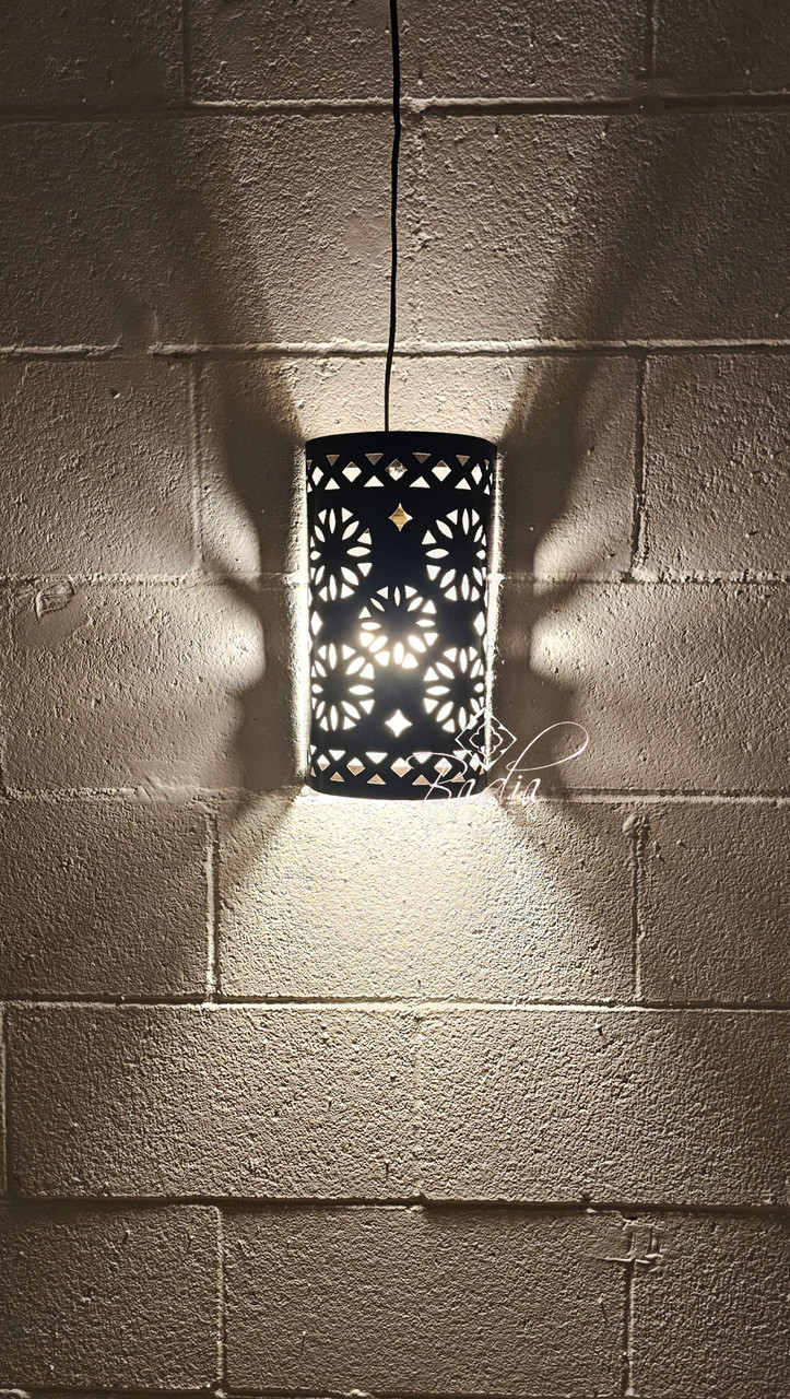 Rustic Iron Wall Sconce with Geometric Cutouts - WL270