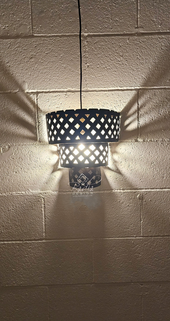 Hand Designed Rustic Iron Wall Sconce with Geometric Pattern - WL284