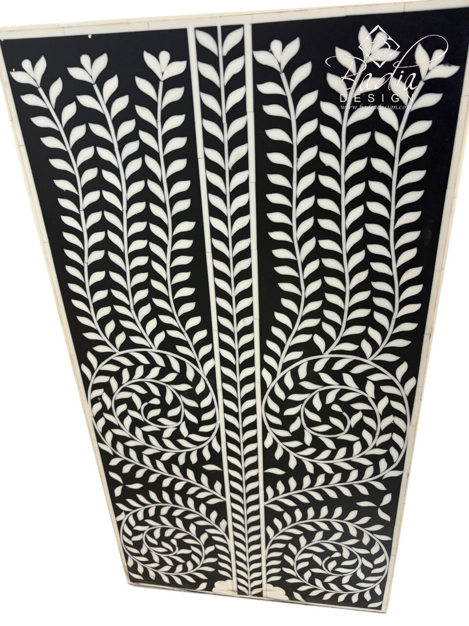 Handcrafted Rectangular Wood and Resin Table - MOP-ST170