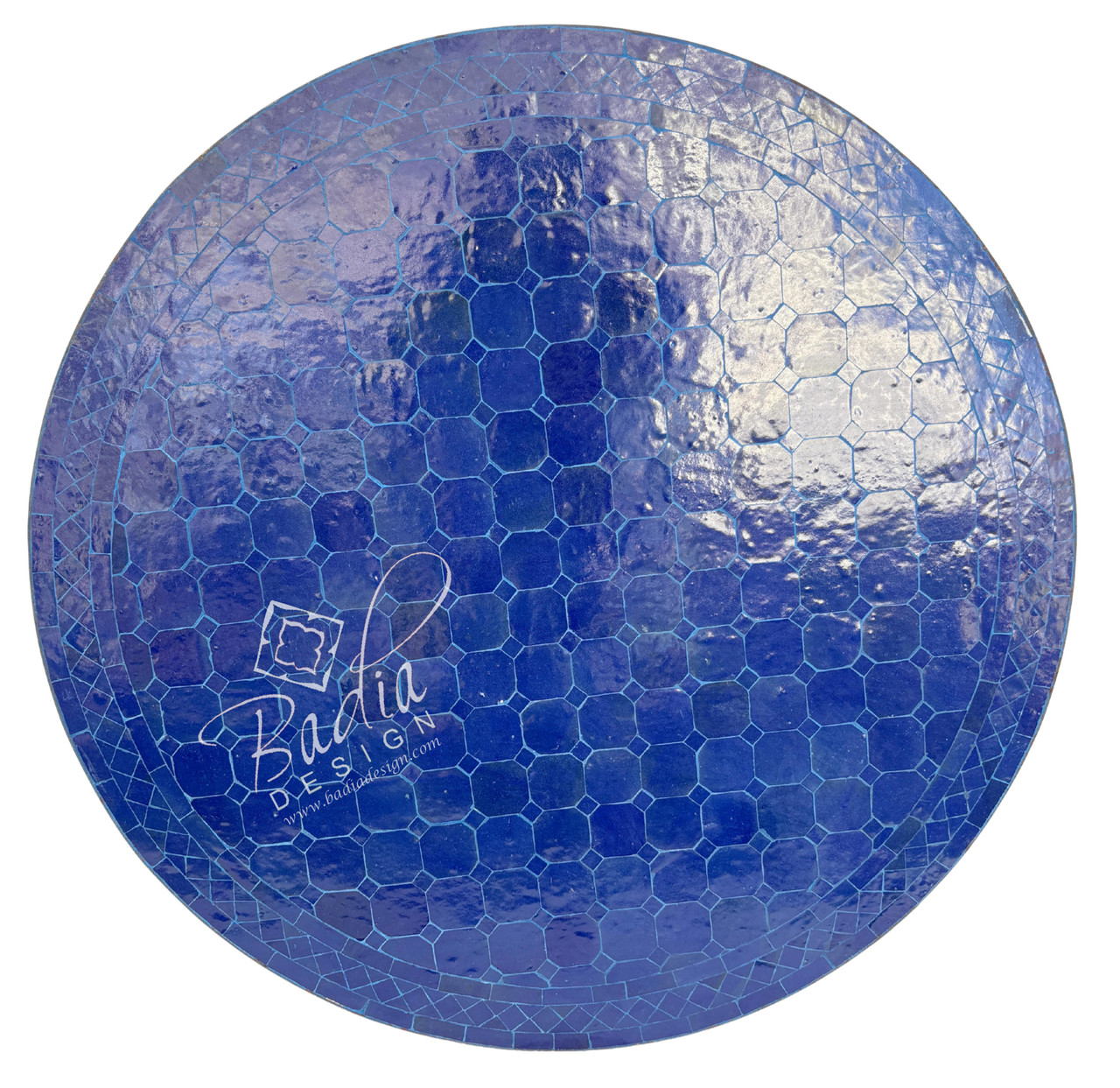 36 Inch Solid Blue Round Tile Table Top - MTR684